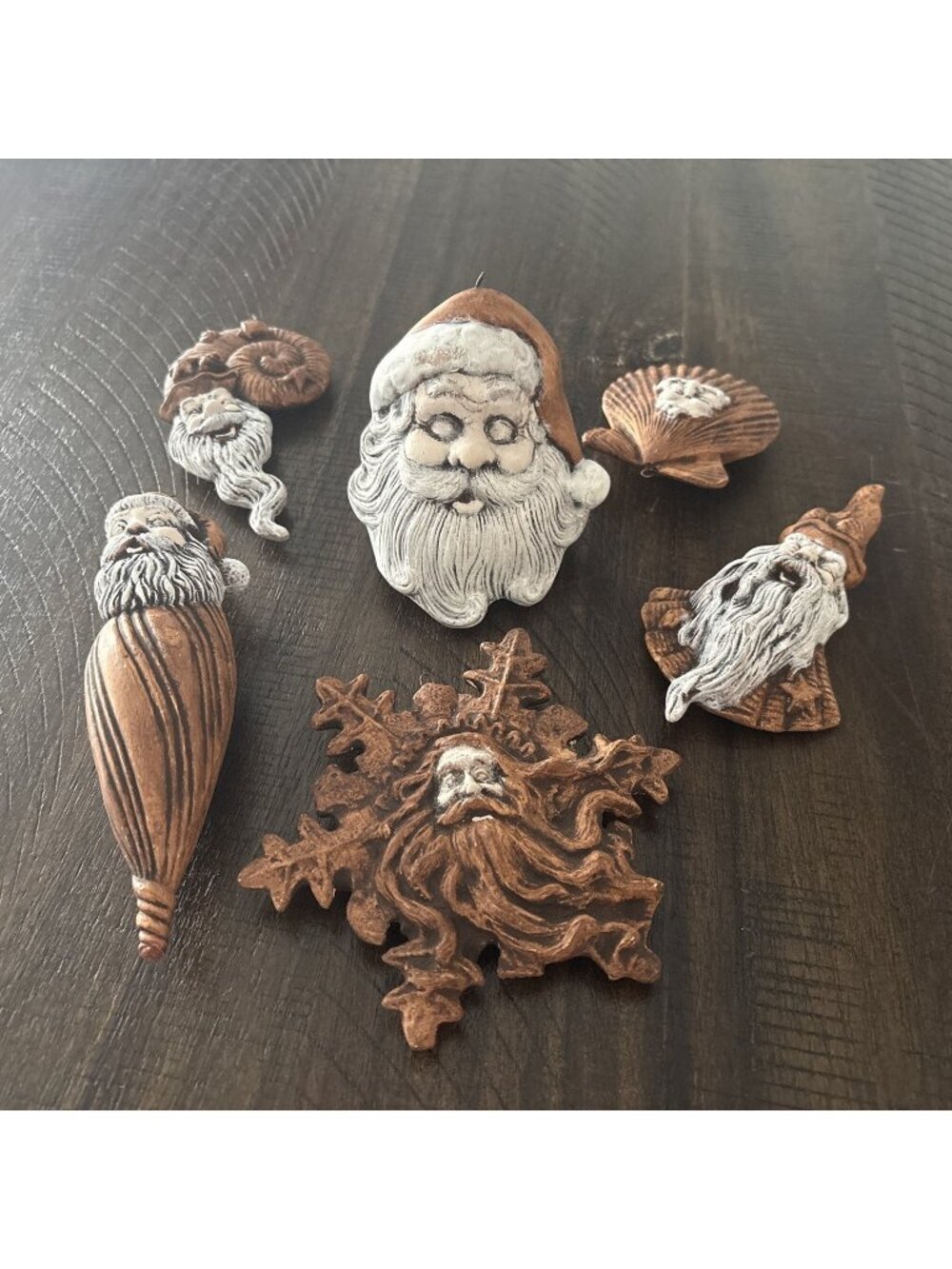 Lot Of (6) Resin Celestial Wizards & Unique Santa Claus Ornaments/Figurines 3-6”